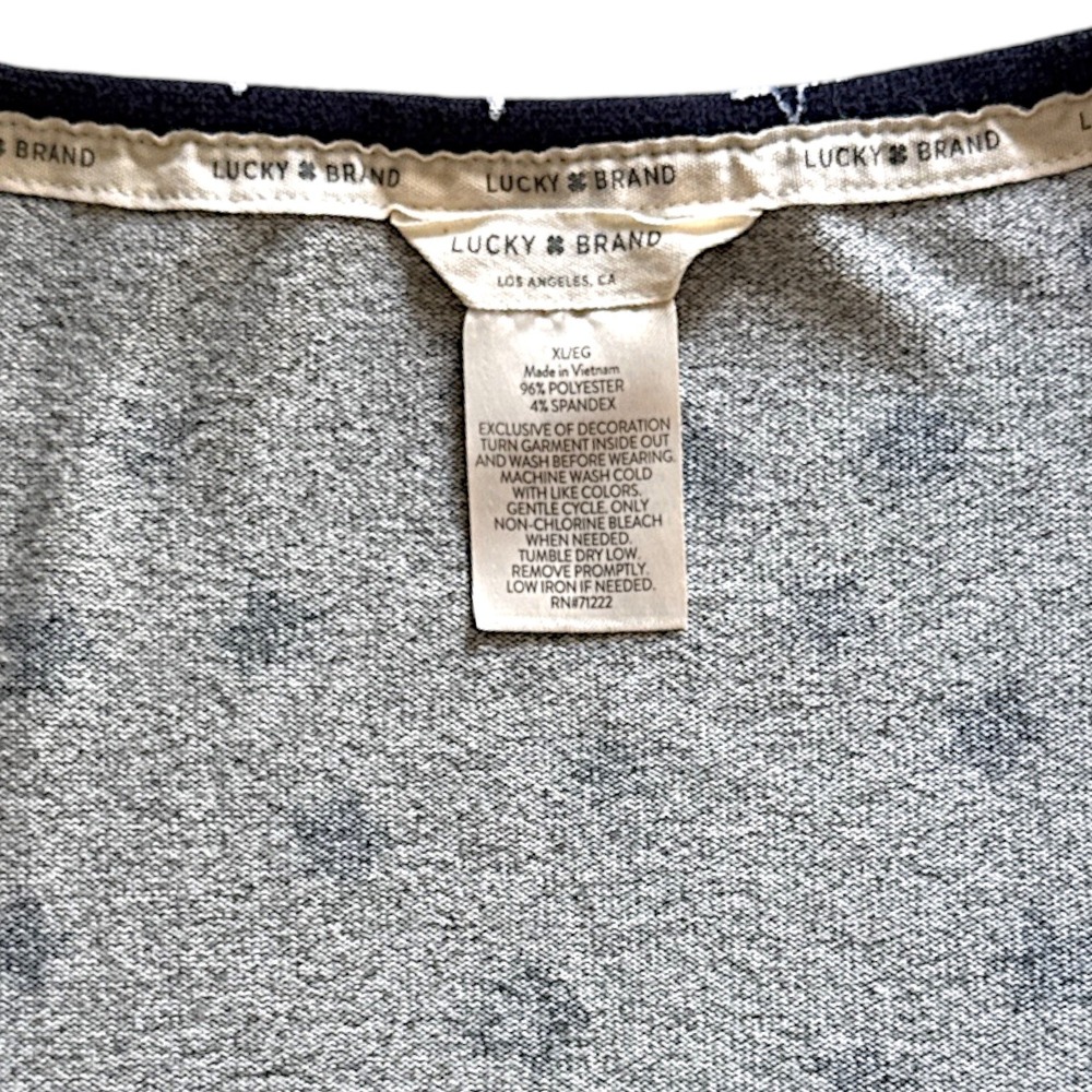 Lucky Brand Tank Top Womens XL Star Print Sleeveless Casual Blue Gray - Picture 5 of 5
